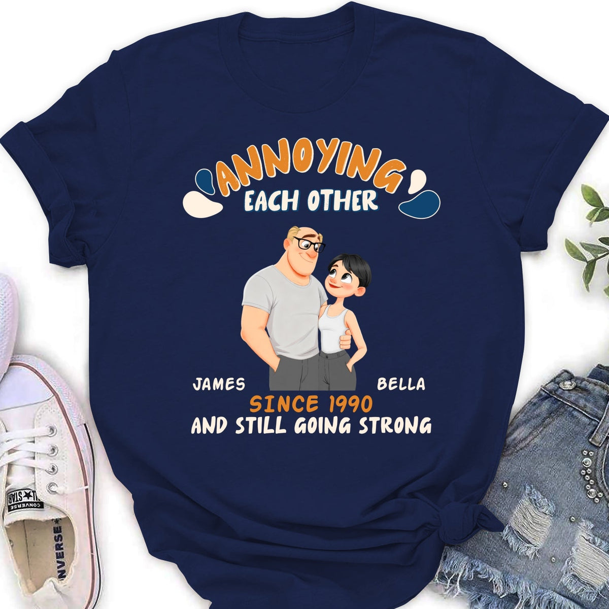 Custom Anniversary Keepsake Gifts For Couple • Caricature Love Couple - Personalized Shirt