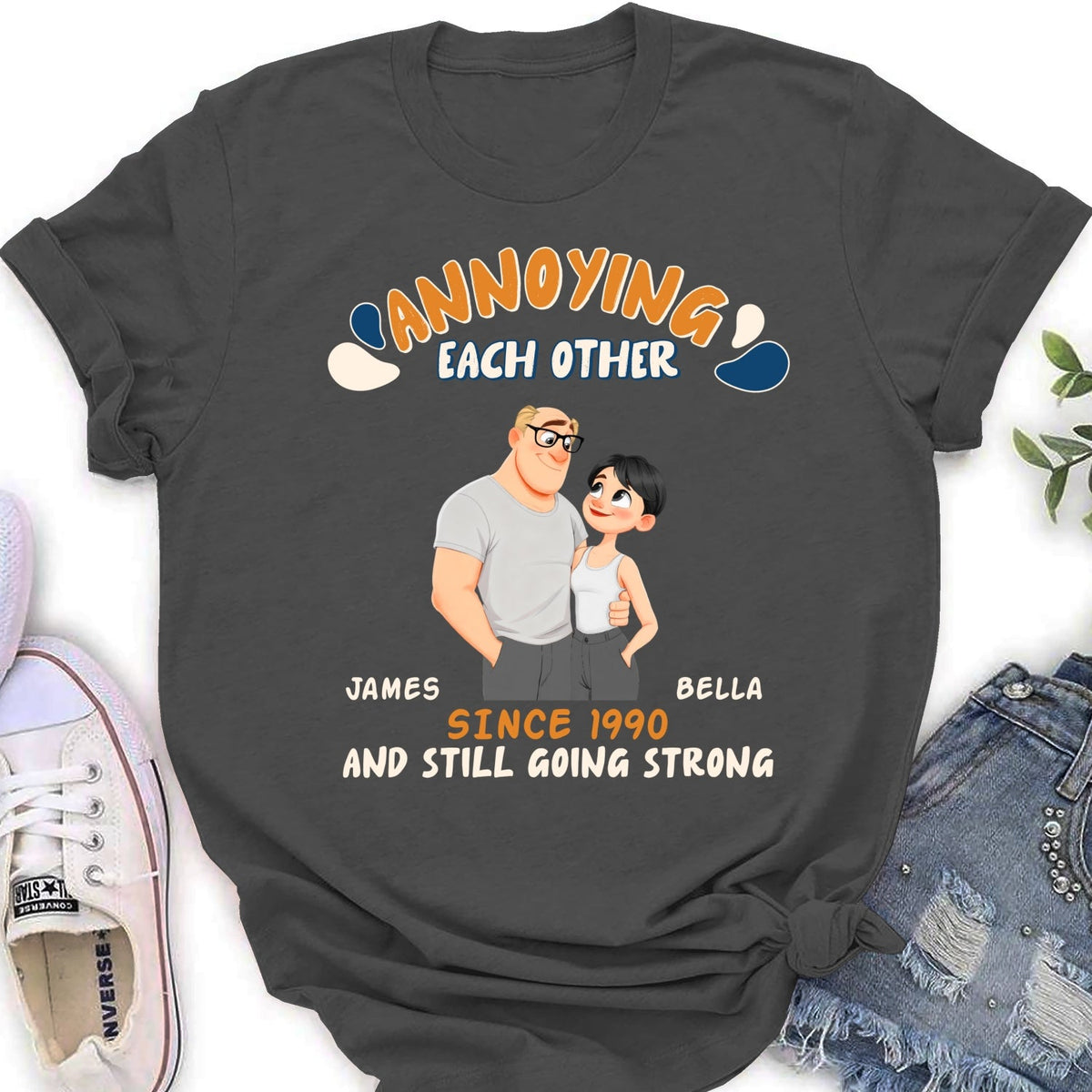 Custom Anniversary Keepsake Gifts For Couple • Caricature Love Couple - Personalized Shirt