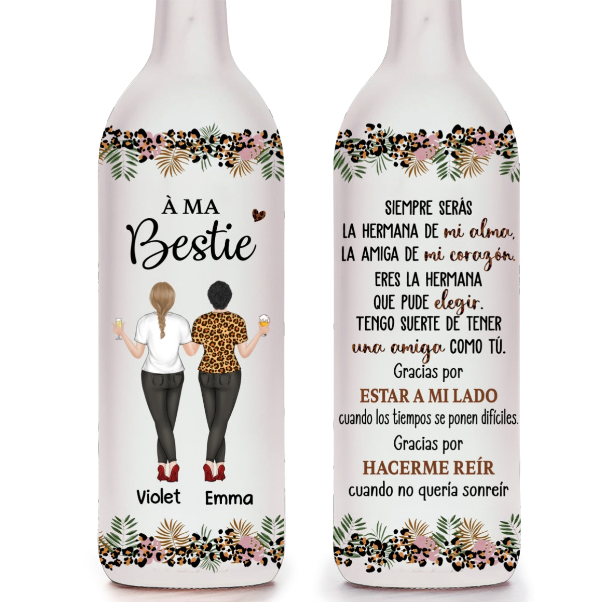 Tu Es Ma Sœur D’âme – Lampe Bouteille Personnalisée