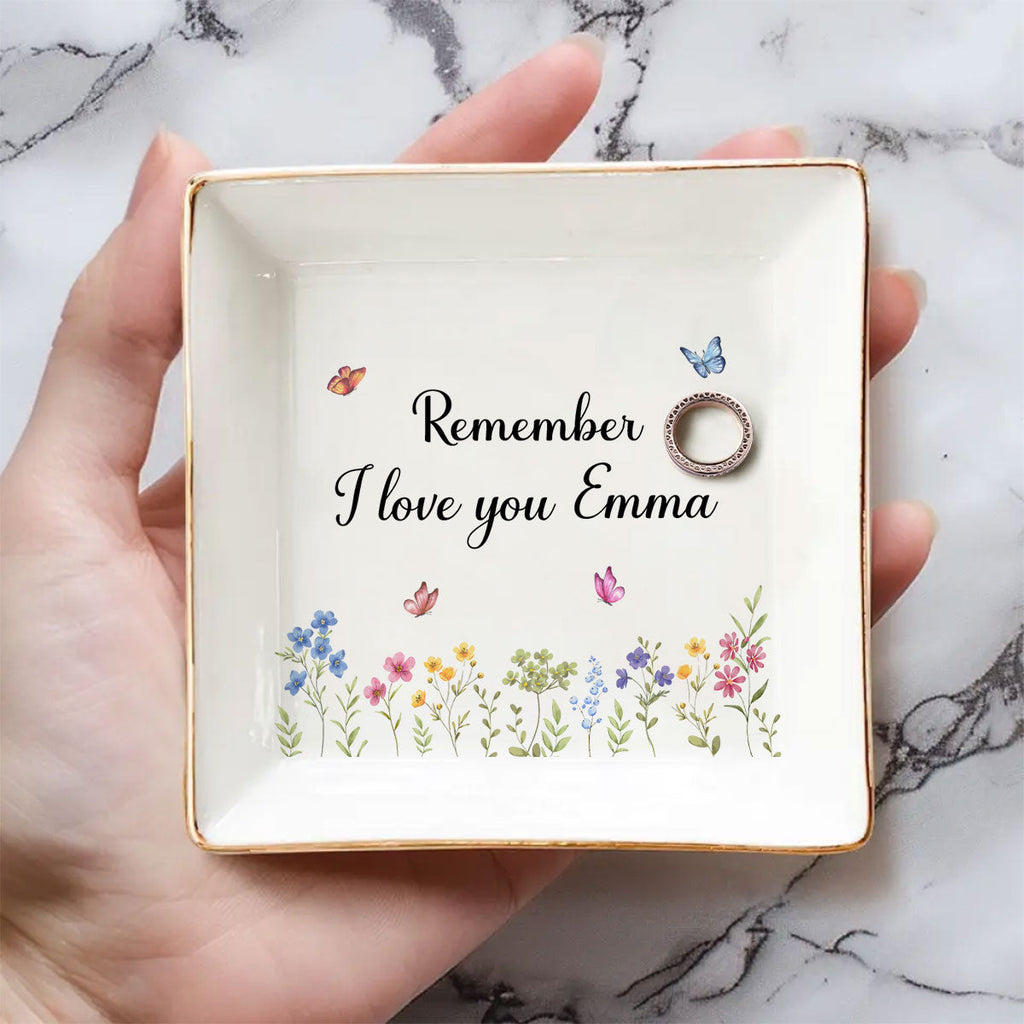 Custom Mom Trinket Dish, Birthday Christmas Gift • I Love You Mom - Personalized Jewelry Dish