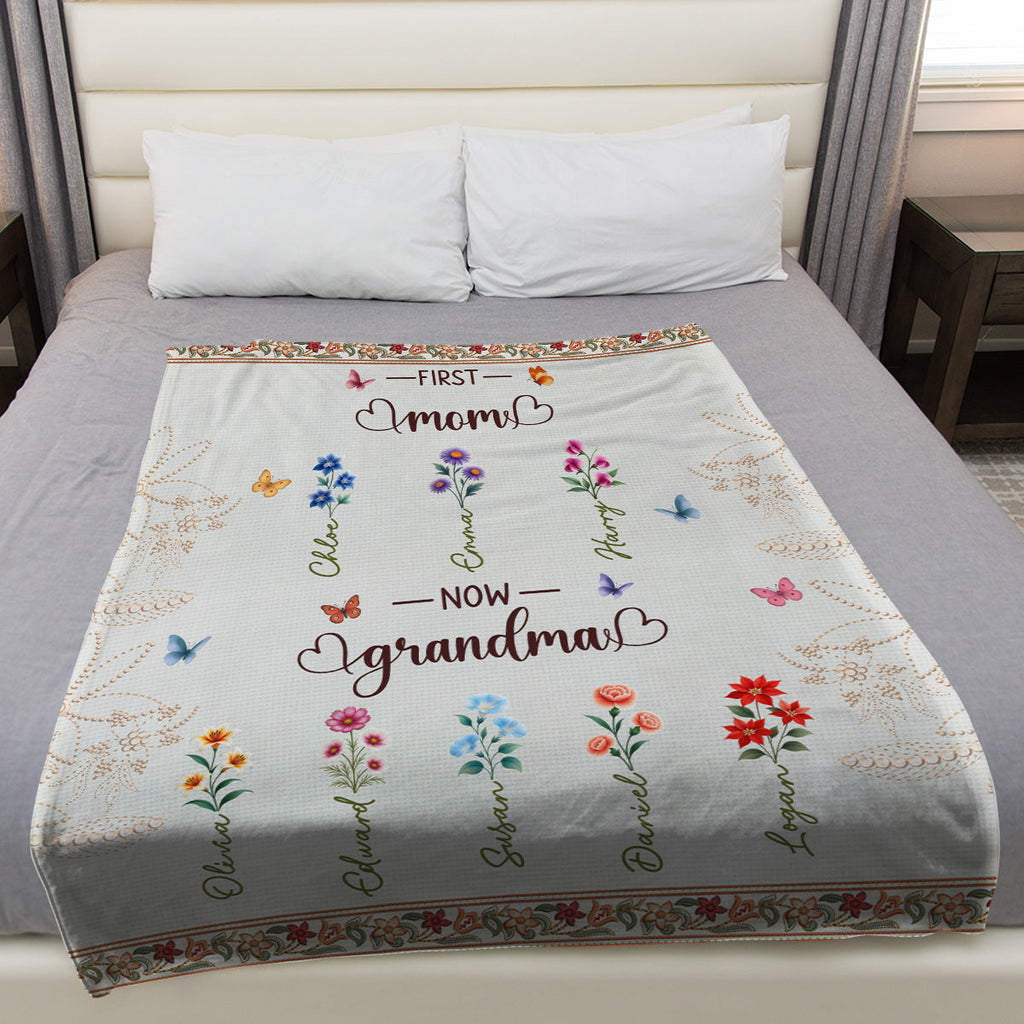 Grandma Little Blessing - Personalized Fleece Blanket