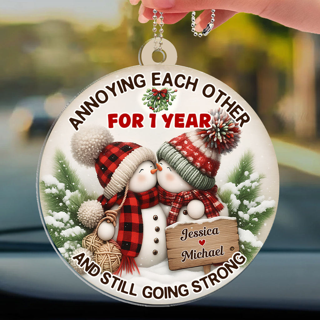 Merry And Bright Together - Personalized Car Ornament