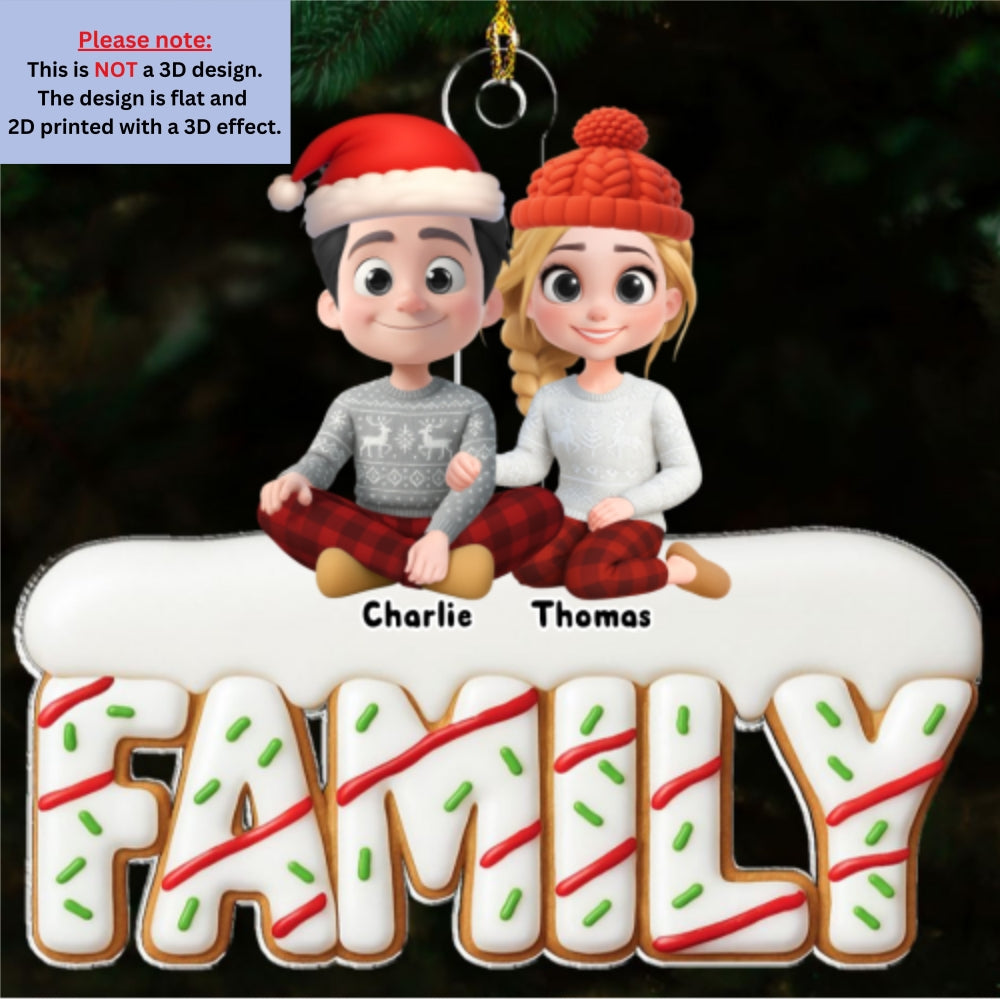 Custom Family Ornament, Christmas Gift for Family Members •  Sweetest Christmas Ever - Personalized Acrylic Ornament