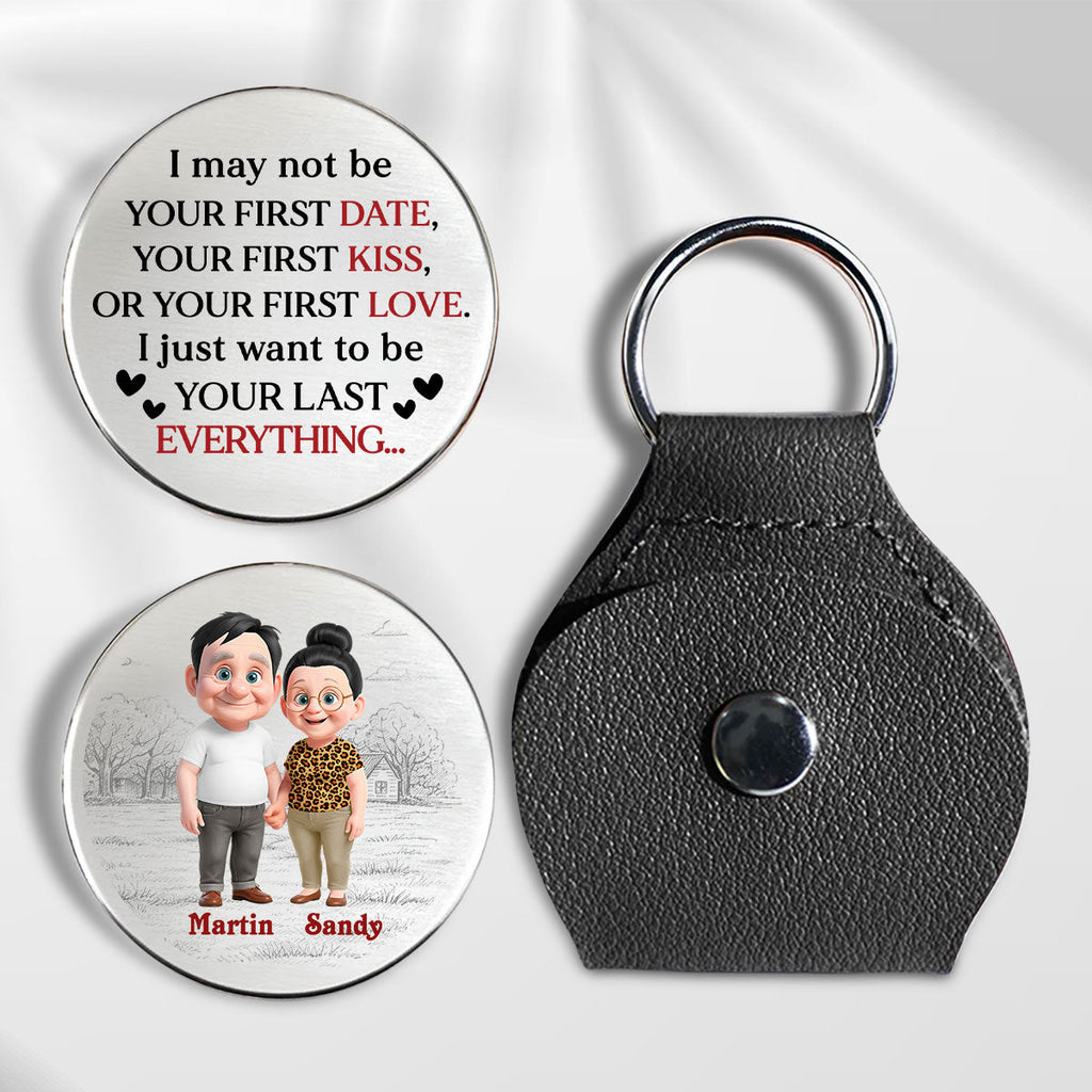 Custom Coin Keychain for Husband, Couple Anniversary Valentine's Day Gifts • Your Last Everything 2 - Personalized Pocket Hug