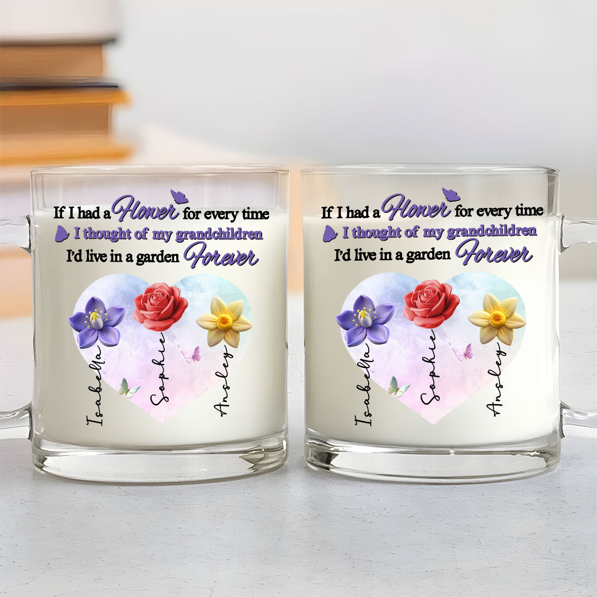 Custom Mother's Day Gift for Mom & Grandma • Grandchildren Are My Greatest Blessing - Personalized Glass Mug