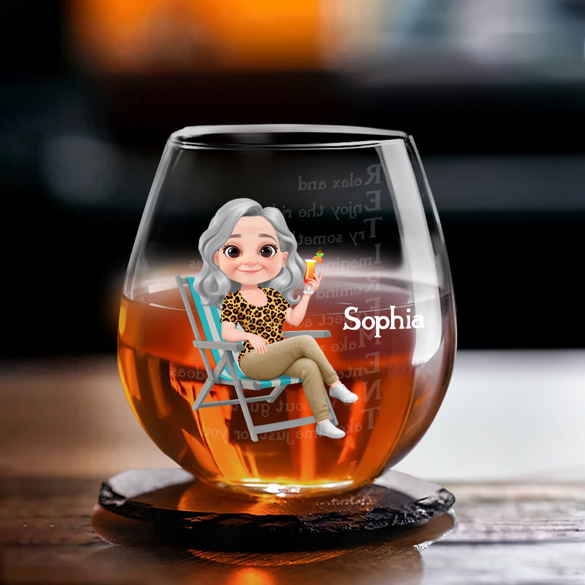 Take Time Just For You - Personalized Wine Glass
