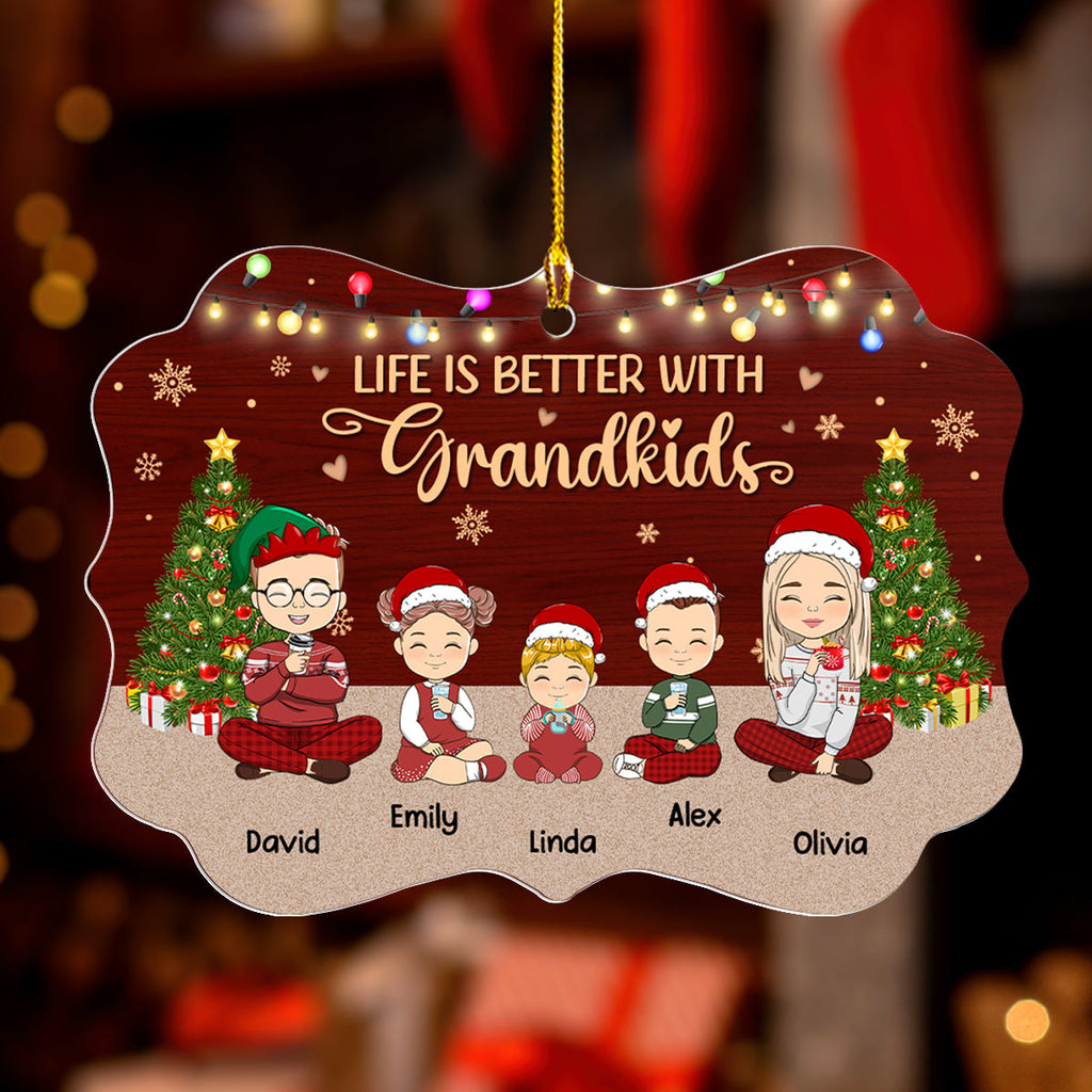 Custom Keepsake Christmas Ornament •  Life Is Better With Grandkids Christmas - Personalized Acrylic Ornament