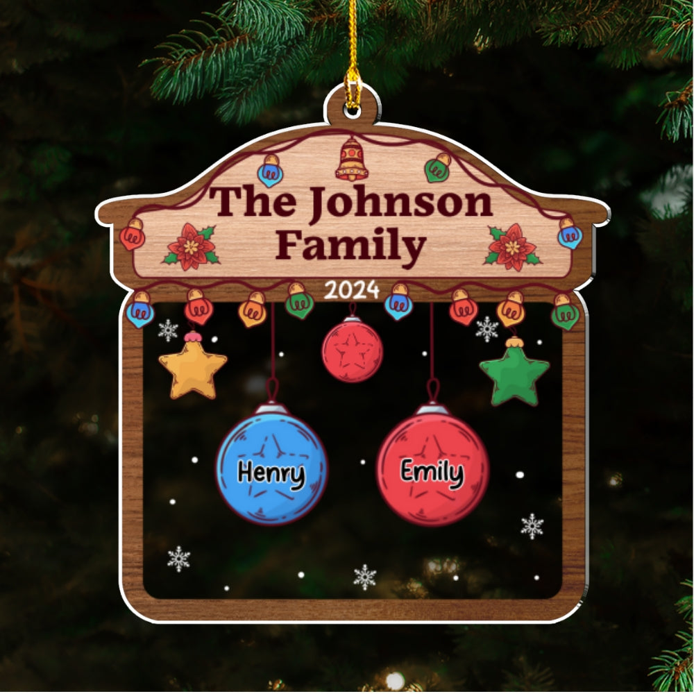 Custom Family Ornament, Christmas Gift for Family Members •  Christmas Family House - Personalized Acrylic Ornament