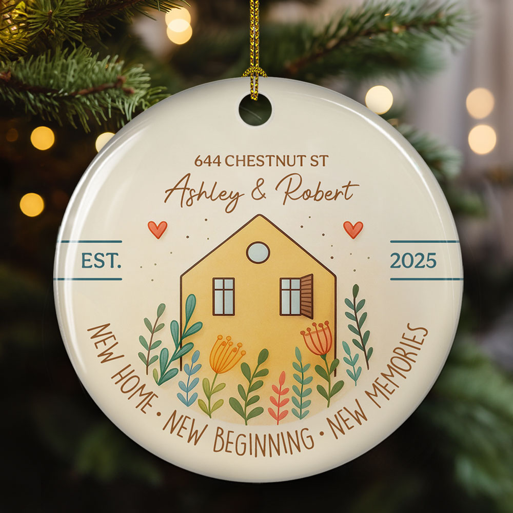 Custom Family Ornament, Christmas Gift for Family Members •  Home Sweet Home - Personalized Ceramic Ornament