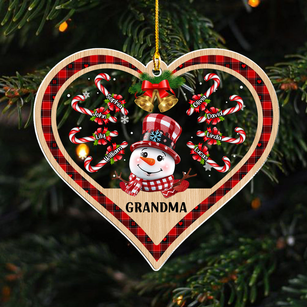 Custom Family Ornament, Christmas Gift for Family Members •  Grandma With Her Lovers - Personalized Acrylic Ornament