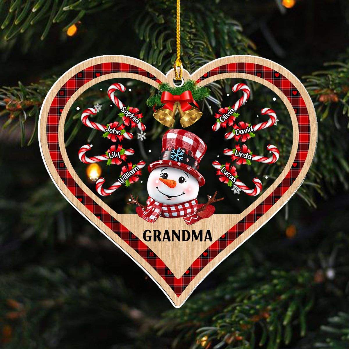 Custom Family Ornament, Christmas Gift for Family Members •  Grandma With Her Lovers - Personalized Acrylic Ornament