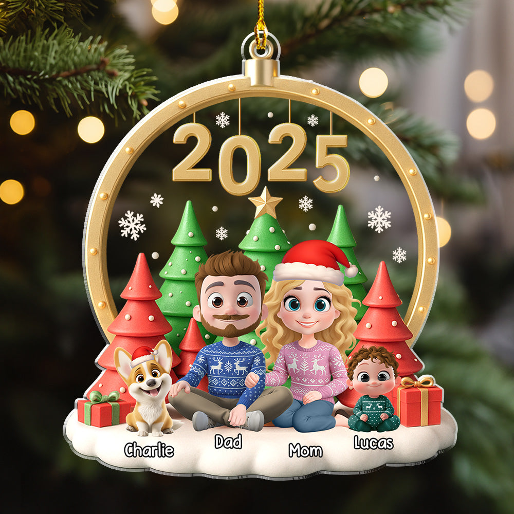 Custom Family Ornament, Christmas Gift for Family Members •  From Now Always Us - Personalized Acrylic Ornament