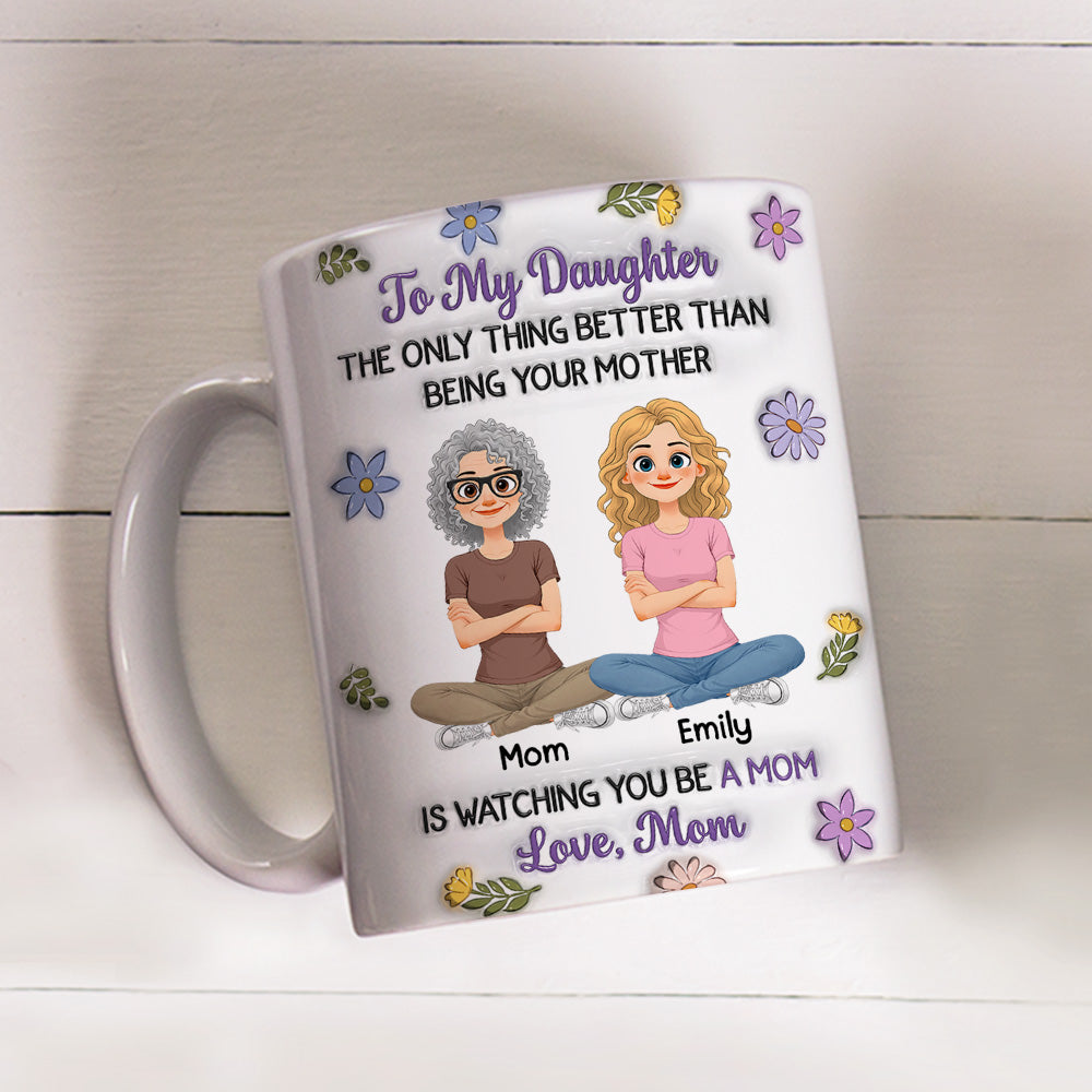 Custom Mother's Day Gift for Daughter • Linked Together New Style - Personalized 3D Inflated Effect Mug
