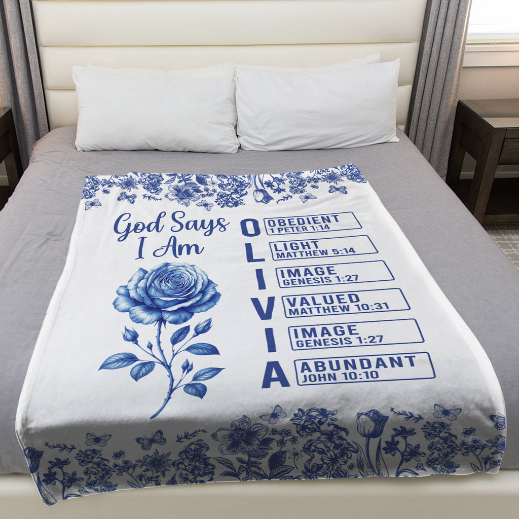 God Says You Are - Personalized Fleece Blanket