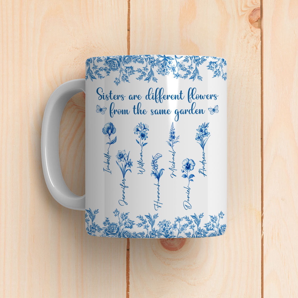 Custom Christmas & Birthday Gift For Sister • Beautiful Sisters Flower - Personalized Coffee Mug