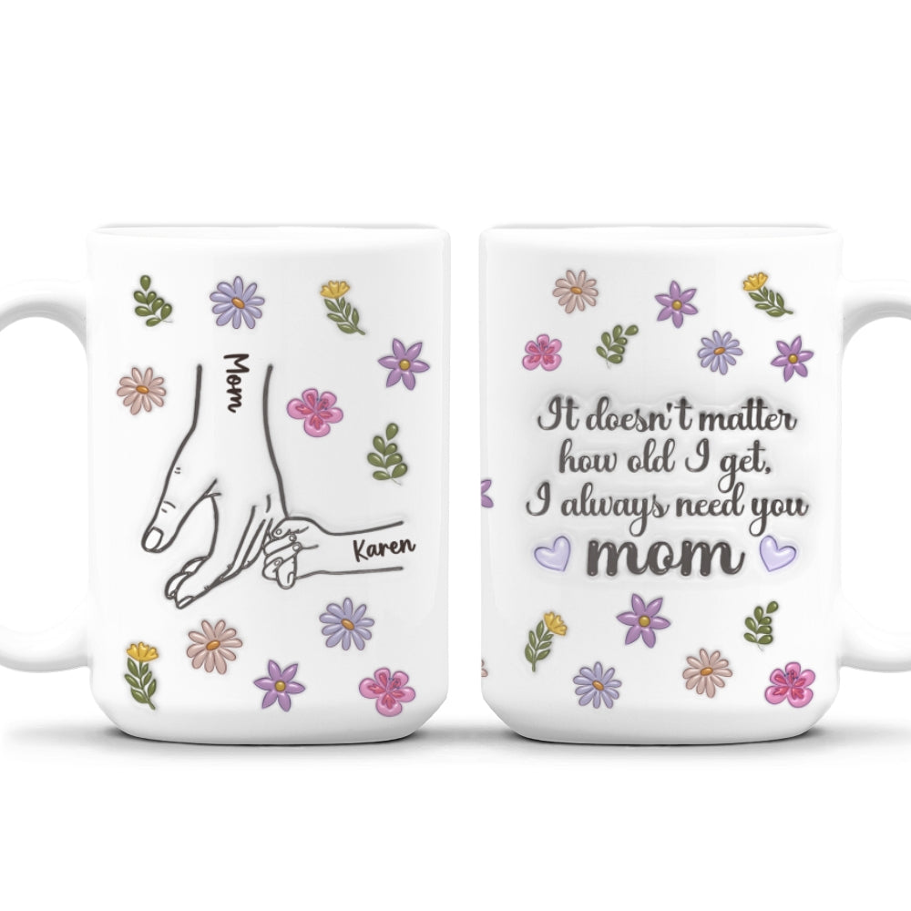 Custom Christmas & Birthday Gift for Mom • We Always Need You - Personalized 3D Inflated Effect Mug