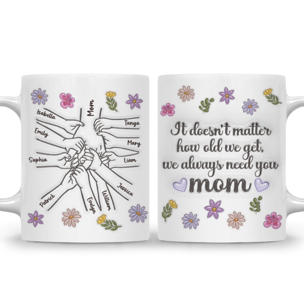 Custom Christmas & Birthday Gift for Mom • We Always Need You - Personalized 3D Inflated Effect Mug