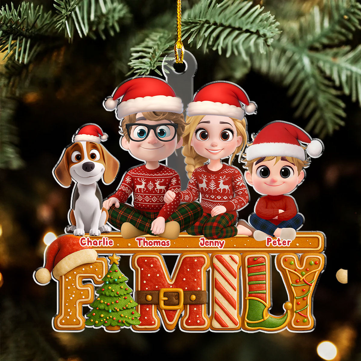 Custom Family Ornament, Christmas Gift for Family Members •  Our Christmas Cake Crew - Personalized Acrylic Ornament