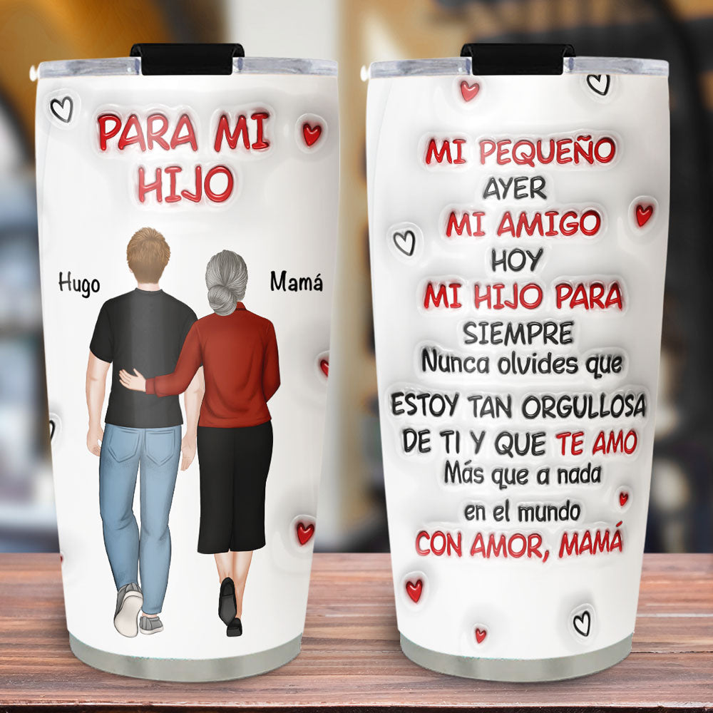 Custom Christmas Birthday Gifts For Daughter • Un Abrazo de Mamá - Vaso 3D Personalizado Efecto Inflado
