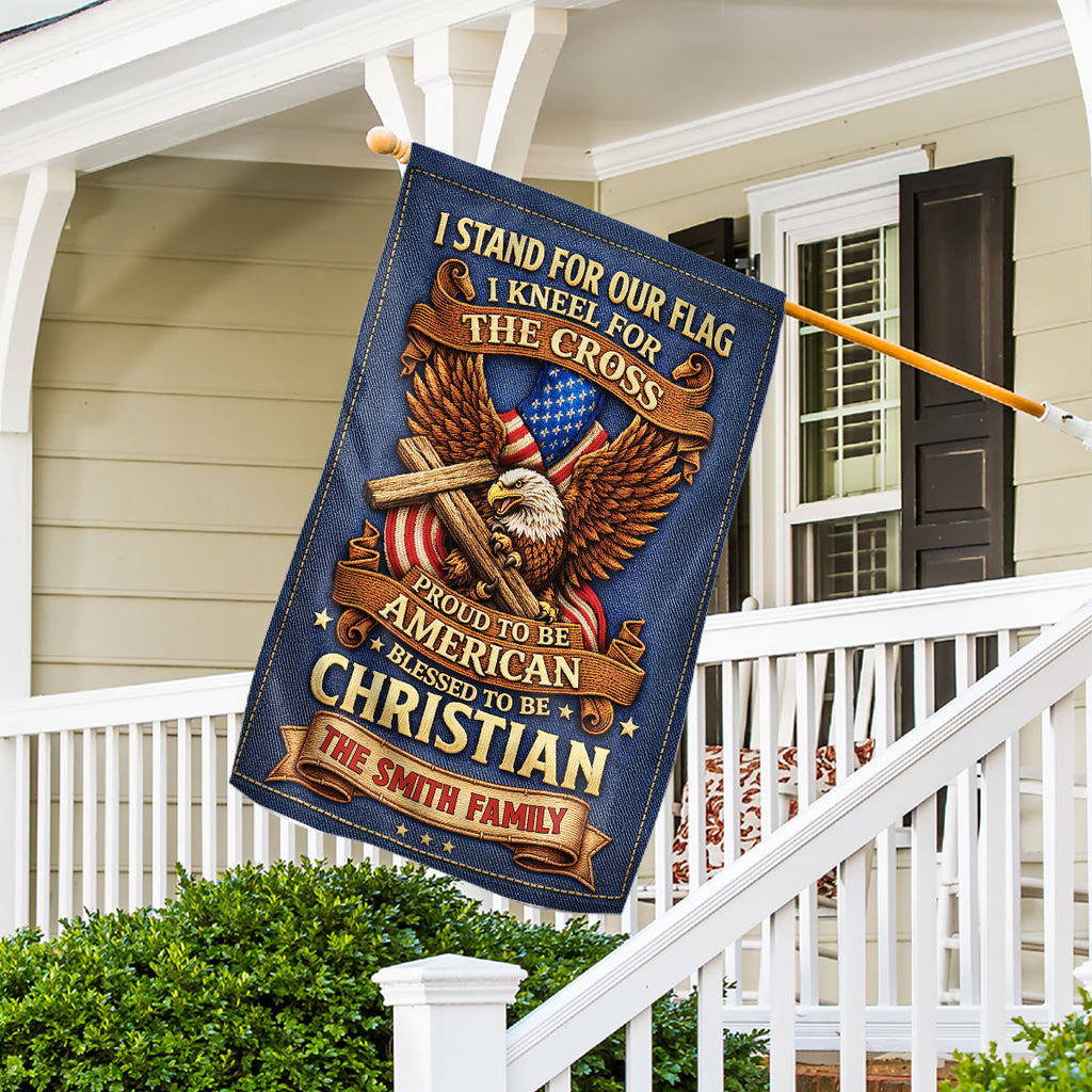 Kneel For Cross - Personalized 3D Effect Flag