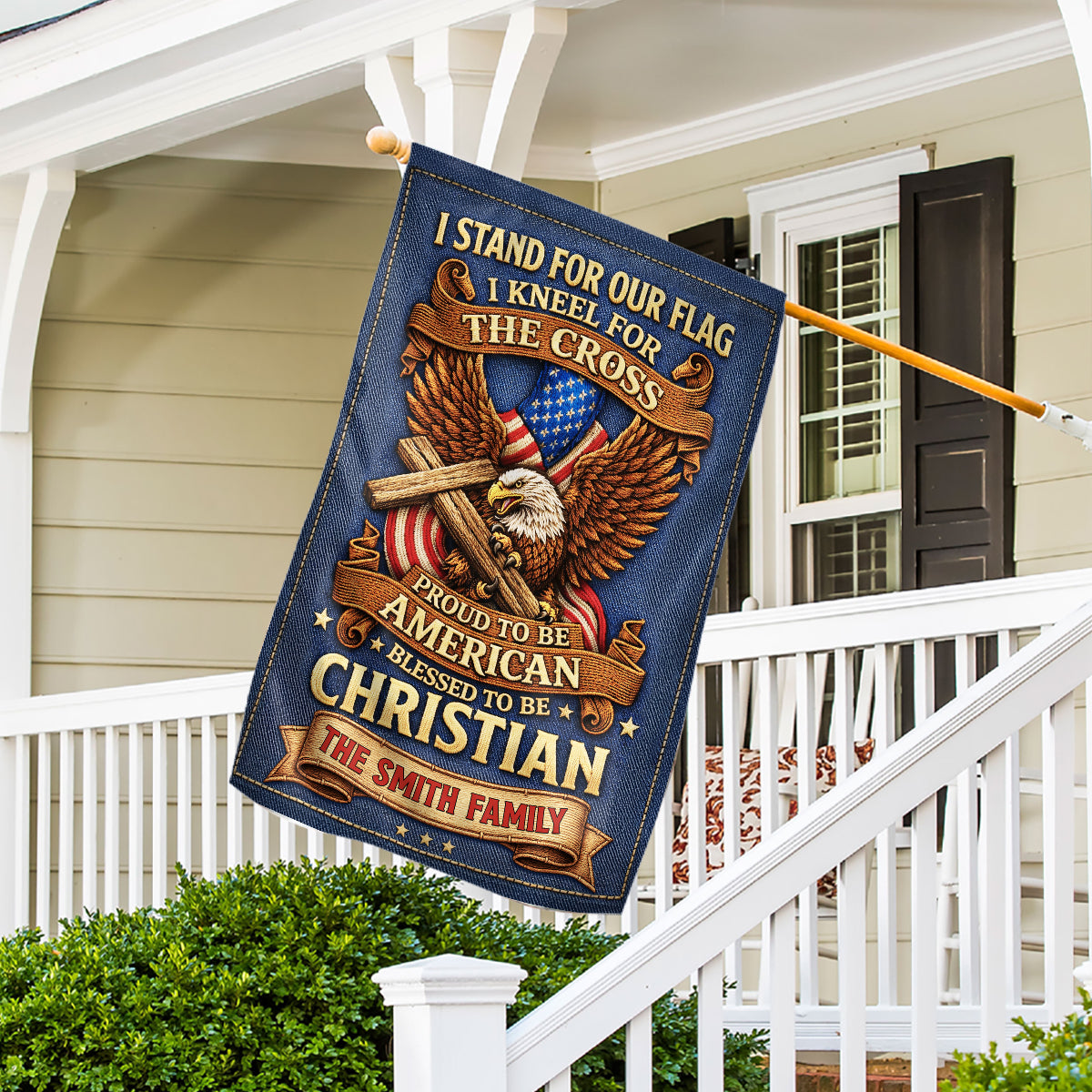 Kneel For Cross - Personalized 3D Effect Flag