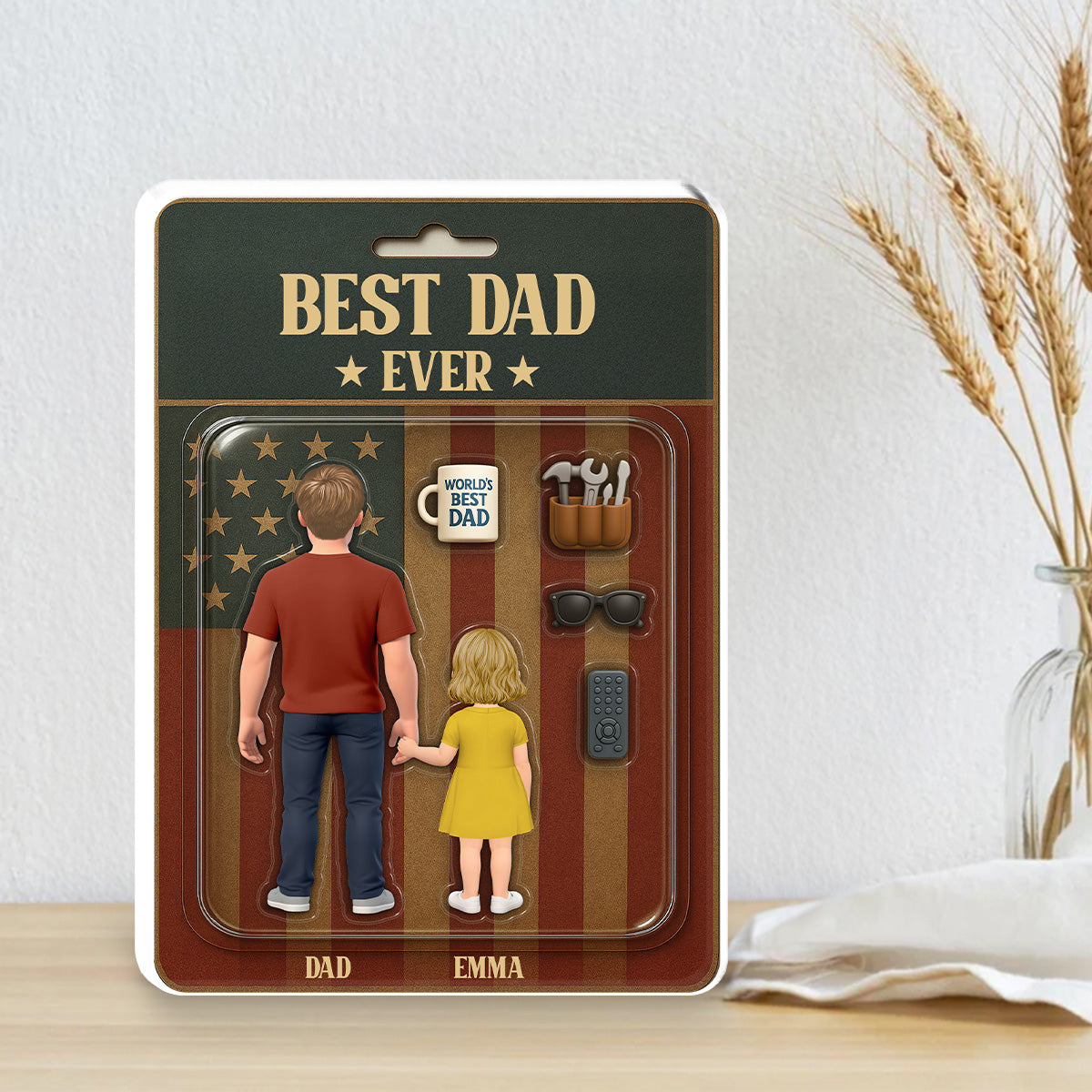 Custom Father's Day Decor, Gift for Dad & Grandpa • Best Dad Ever - Personalized Acrylic Plaque