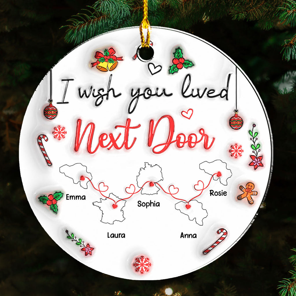 Custom Friendship Christmas Ornament, Best Friend Gift •  Besties Are Always Close At Heart Country Version - Personalized 3D Inflated Effect Acrylic Ornament