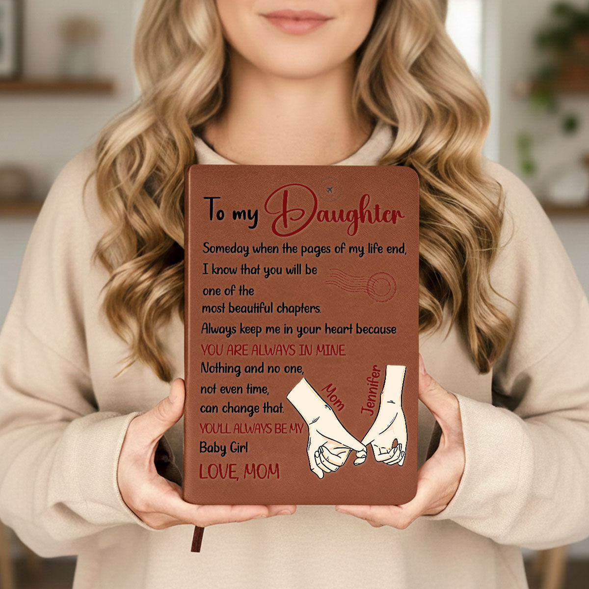 Custom Stationery Gifts For Daughter, Son, Grandchild • The Most Beautiful Chapters - Personalized Leather Journal