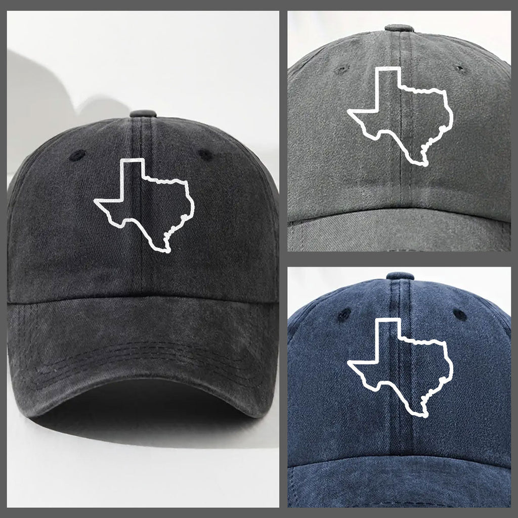US State - Personalized Vintage Washed Denim Cap