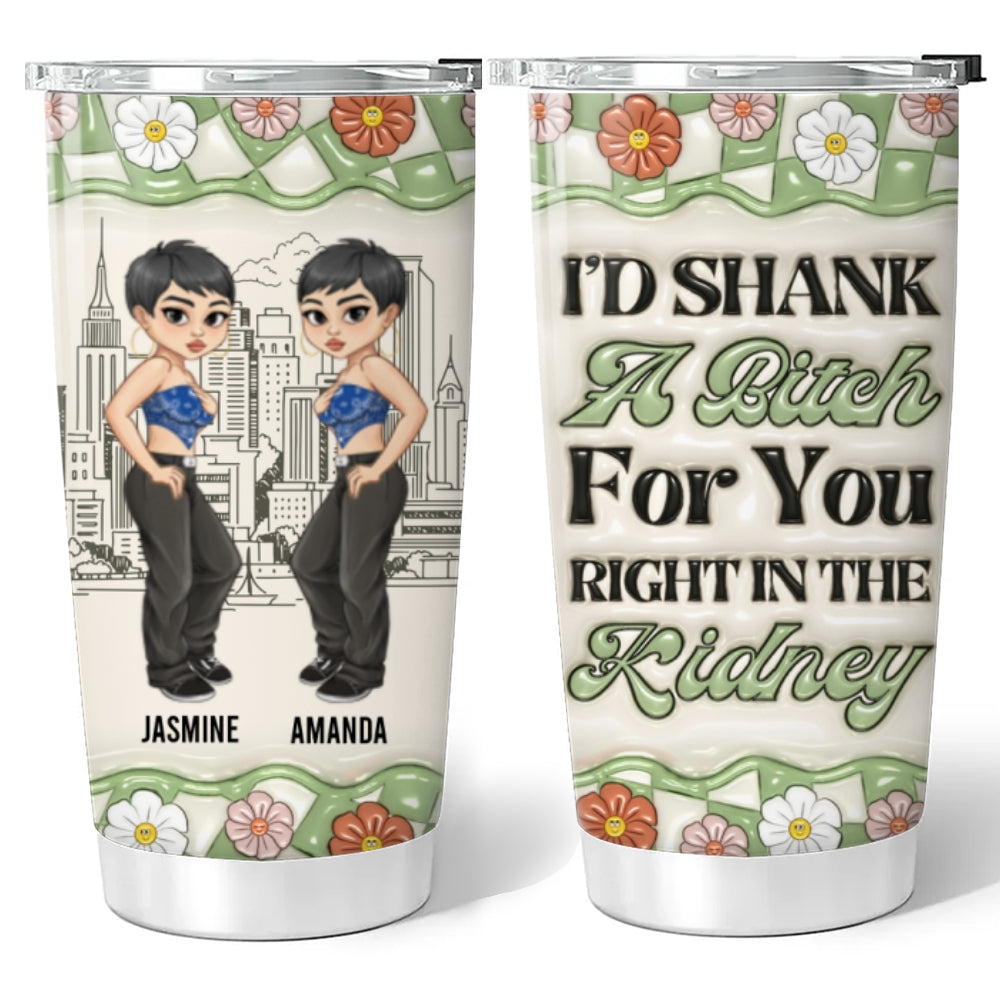 Custom Christmas Birthday Gifts For Best Friend • Y2K Bestie - Personalized 3D Inflated Effect Tumbler