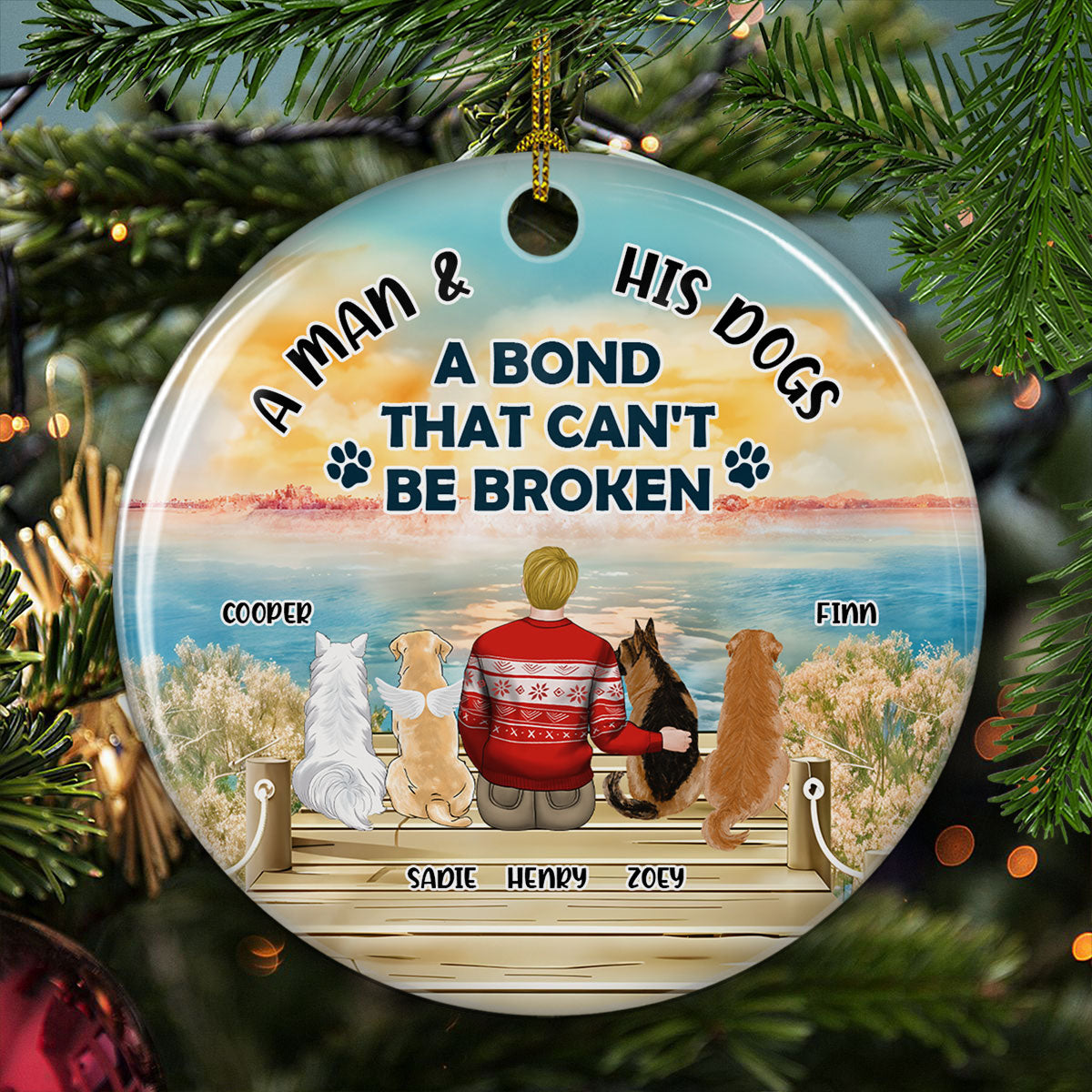 Custom Keepsake Christmas Ornament •  The Unbreakable Bond Between A Girl And Her Dog - Personalized Ceramic Ornament