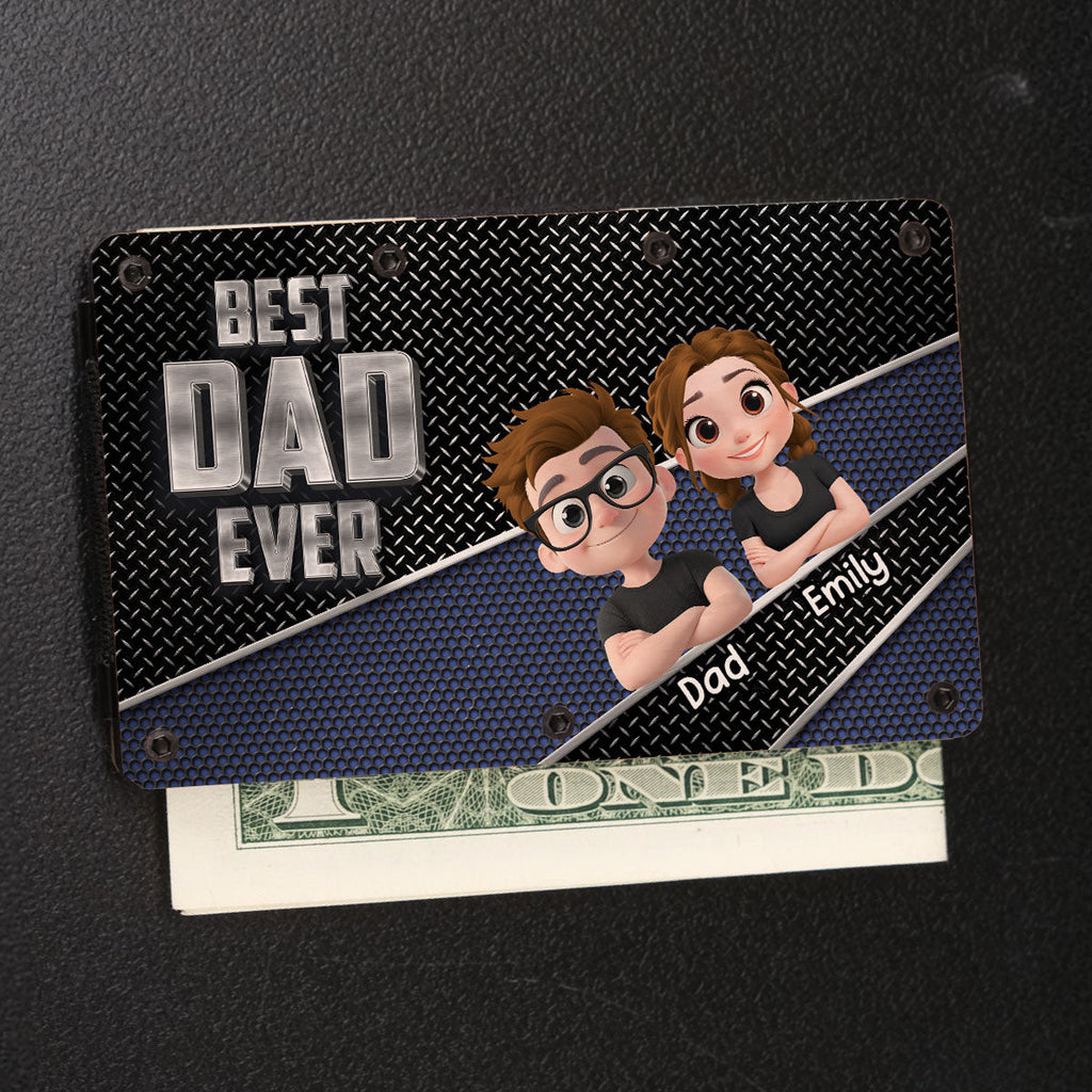 Best Daddy Ever - Personalized Wooden Card Holder