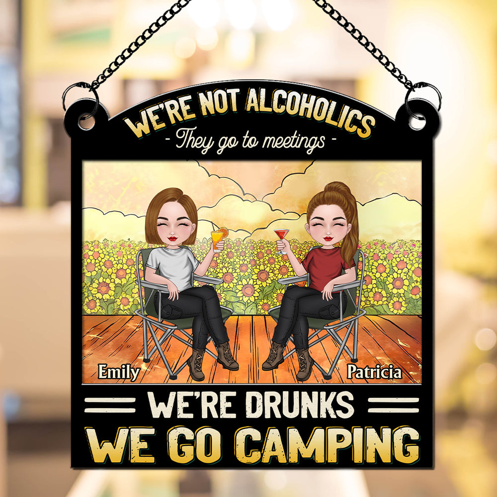 Custom Hanging Decor, Birthday Housewarming Gift • We Go Camping - Personalized Suncatcher