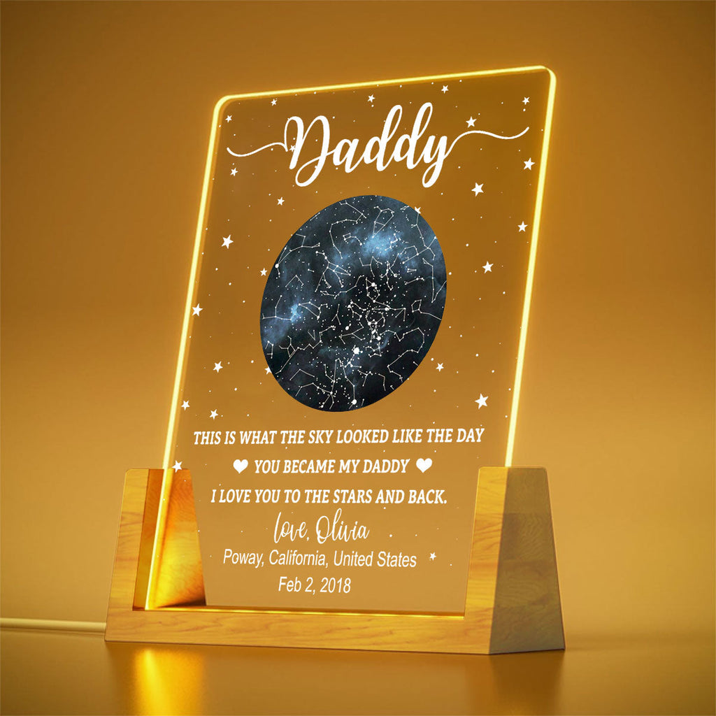Custom Anniversary, Wedding, Christmas Gift For Husband, Him• The Sky Looked Like 2 - Personalized Night Light