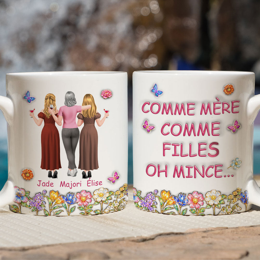 Custom Mother's Day Gift for Mom & Grandma • Comme Toi Comme Moi - Mug Personnalisé avec Effet 3D