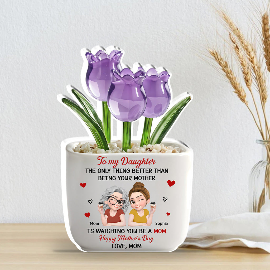 Custom Mother's Day Decor, Gift for Mom & Grandma • Linked Together Cartoon - Personalized Acrylic Plaque