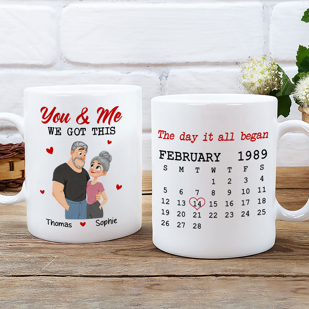Custom Anniversary Keepsake Gifts For Couple • You And Me Got This - Personalized Coffee Mug
