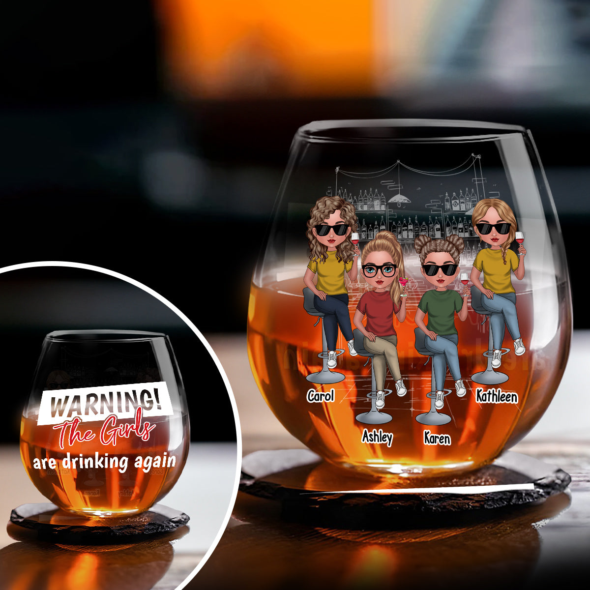 The Girls Are Drinking Again - Personalized Wine Glass