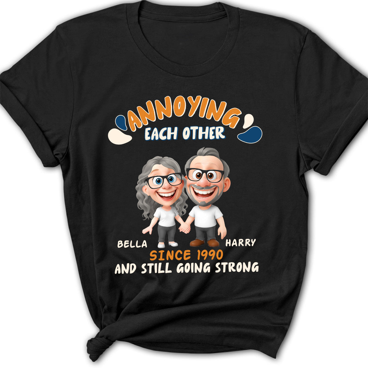 Custom Anniversary Keepsake Gifts For Couple • Caricature Love Couple - Personalized Shirt