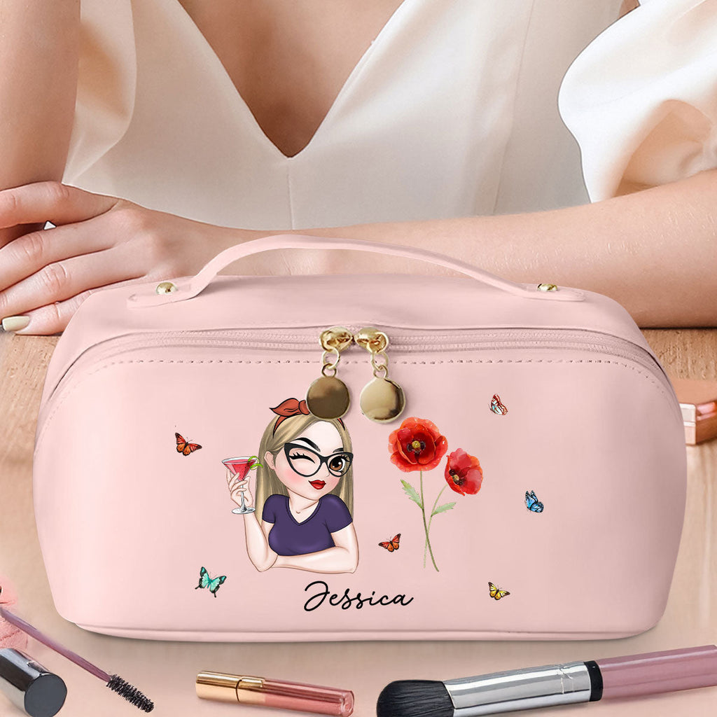 Beautiful Bestie - Personalized Leather Makeup Bag