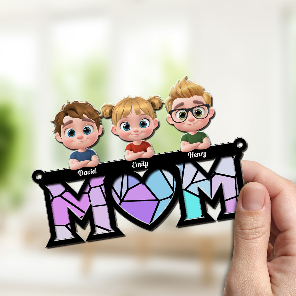 Custom Hanging Decor for Mom Daughter, Mother's Day Gifts • You Are Our World - Personalized Suncatcher