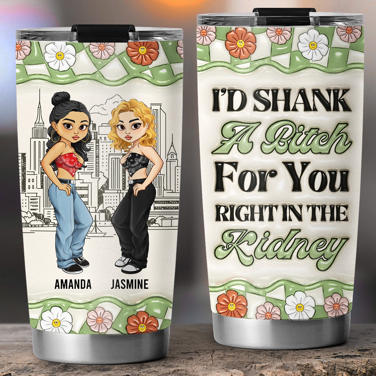 Custom Christmas Birthday Gifts For Best Friend • Y2K Bestie - Personalized 3D Inflated Effect Tumbler