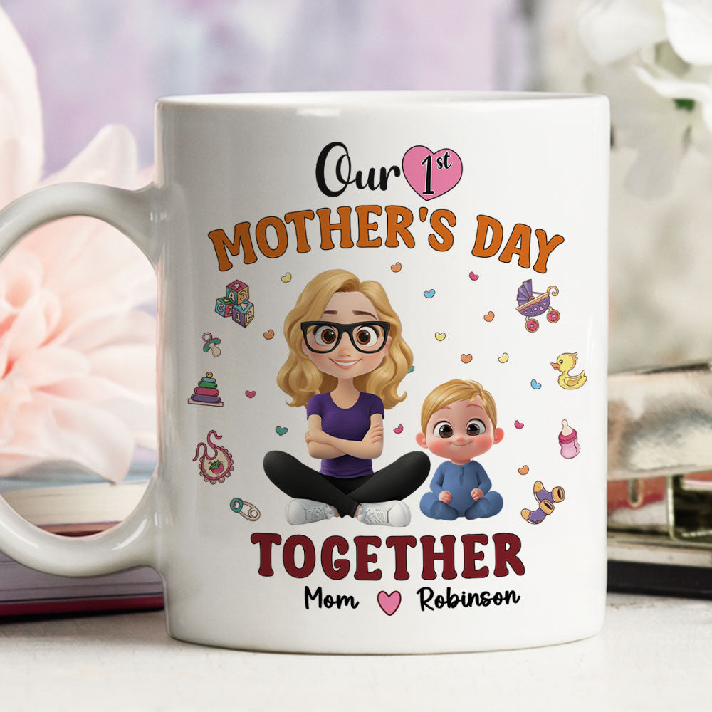 Custom First Mother's Day, Christmas Gift for New Mom • Great Mommy - Personalized Coffee Mug