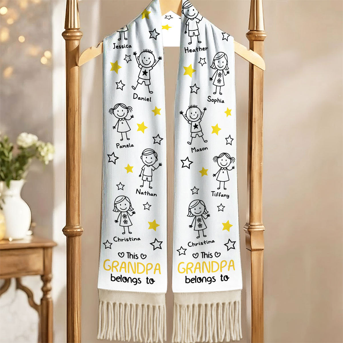 This Grandpa Belongs To Us - Personalized Scarf