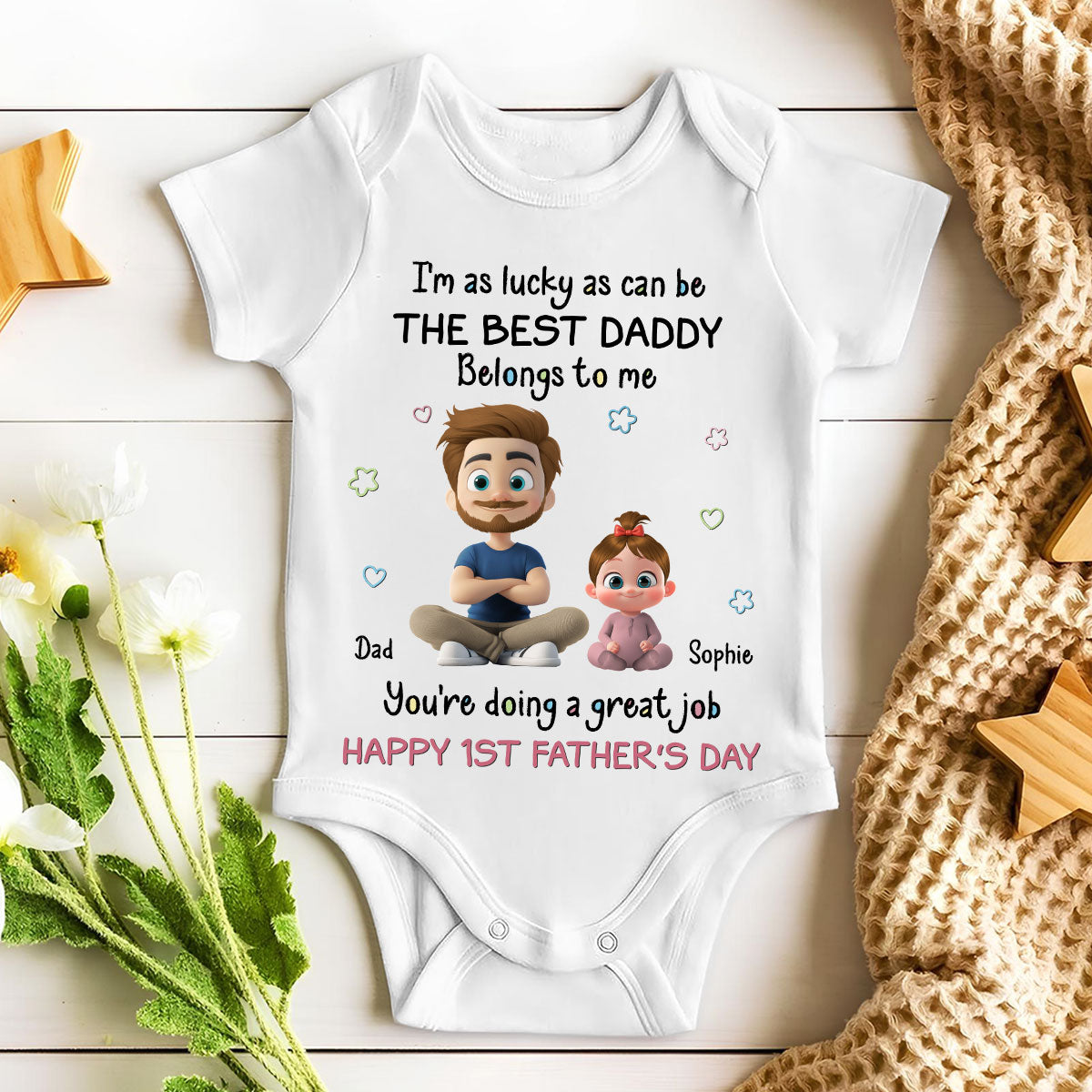 I Am Lucky Dad - Personalized Baby Onesie