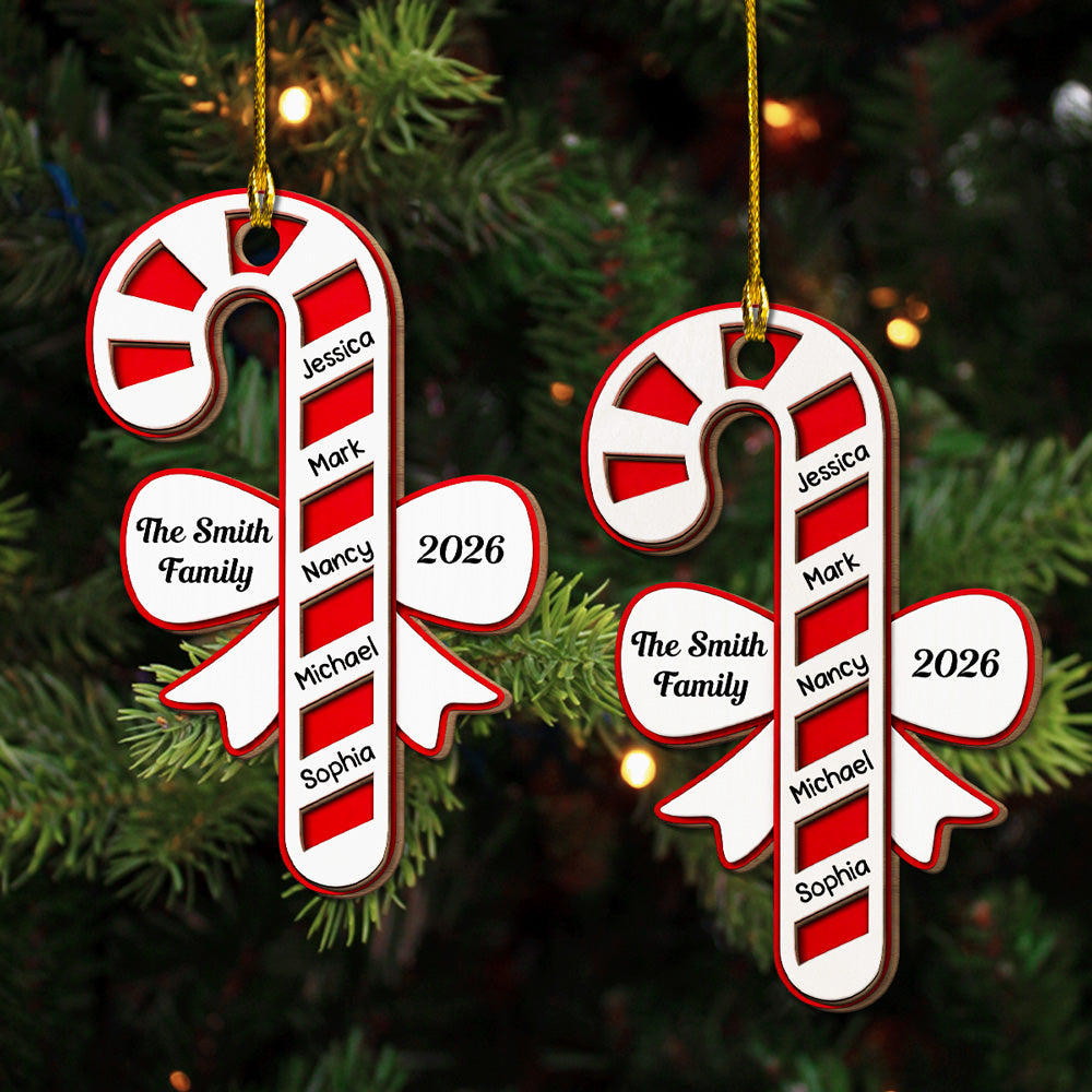 Custom Family Ornament, Christmas Gift for Family Members •  Sweetest Family Christmas - Personalized 2-Layered Wood Ornament