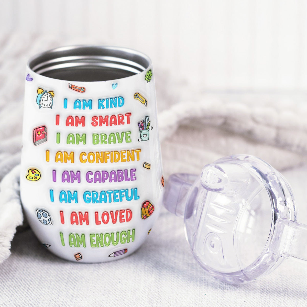Kind Smart Loved - Personalized Sippy Cup With Handles