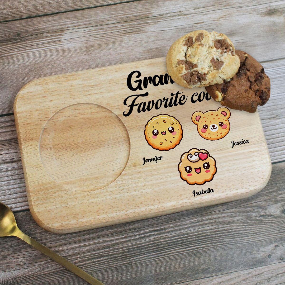 Grandma Favorite Cookies - Personalized Wooden Treat Board