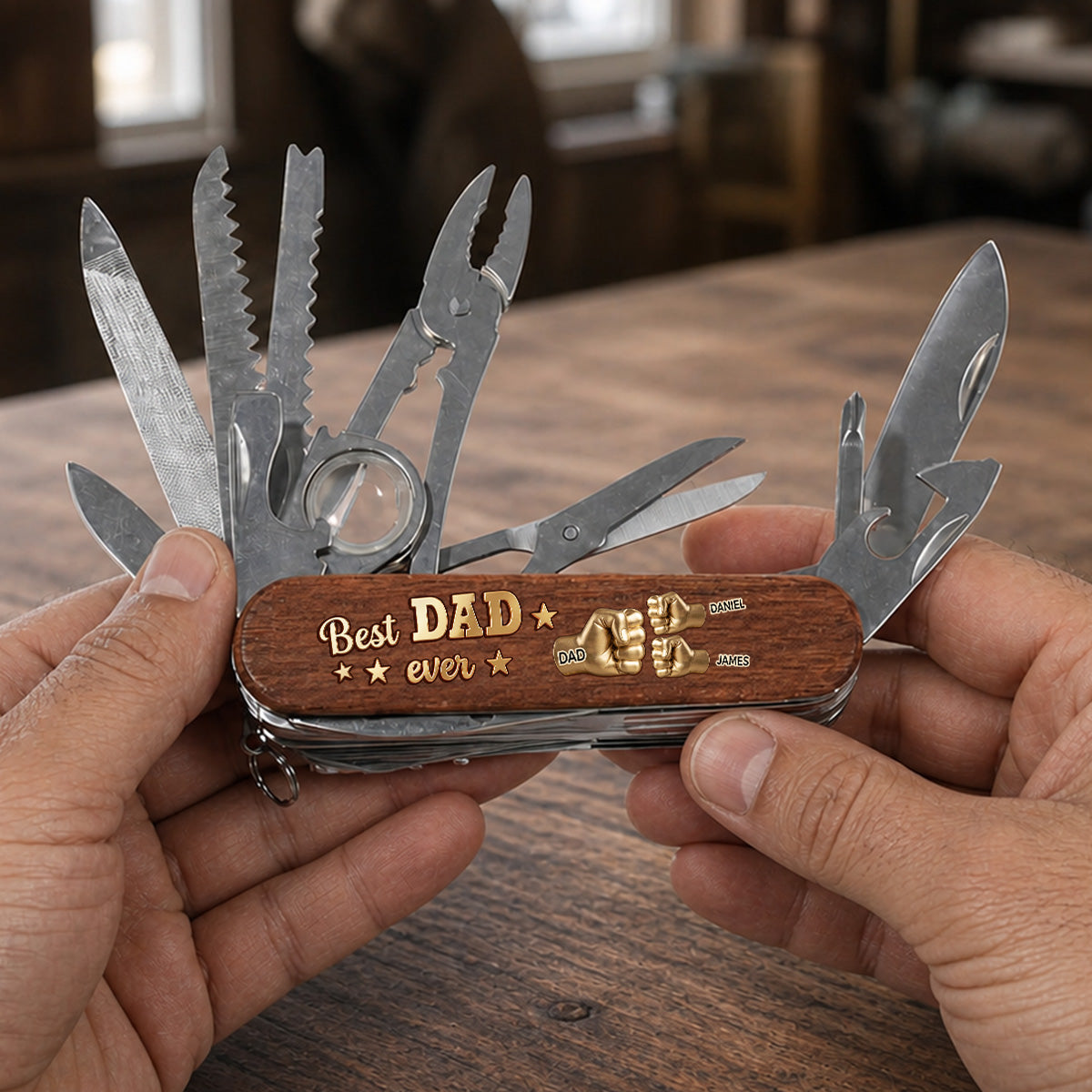 Gold Best Dad - Personalized Pocket Multi Tool