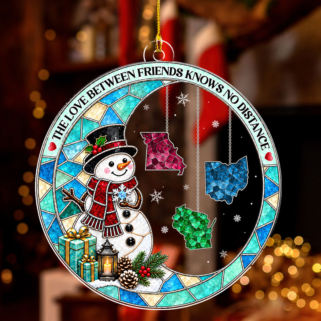 Custom Sister Christmas Ornament •  Love Knows No Bounds - Personalized Acrylic Ornament